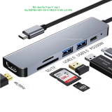 Cáp chuyển Type C 6 in1 Ra 01HDMI + SD+TF+ USB2.0+ USB 3.0 + PD)